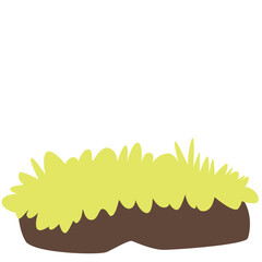 2D illustration of yellow grass growing on a rock platform, perfect for outdoor backgrounds, game assets, or environment decorations.