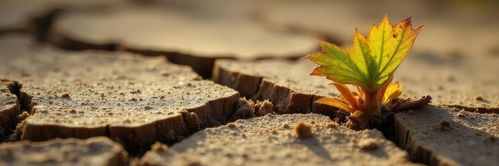 A close-up shot of a cracked, dried-up plant, symbolizing a painful, abrupt ending The arid soil contrasts sharply with the once-vibrant remnants of the plant , conclusion, ruin, ending