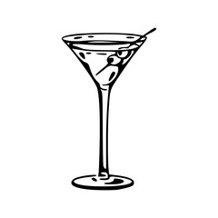 classic martini glass clipart