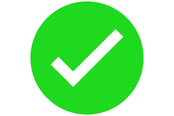 green checkmark check mark icon checklist flat web app logo website ui design right tick ok illustration. Check mark icon in a circle frame. Confirmation symbol