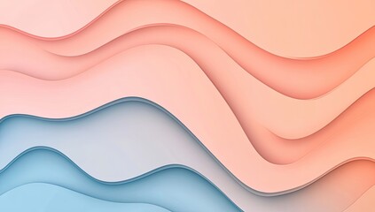 Soft, wavy layers of pastel colors.  Paper-cut effect