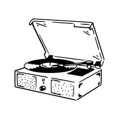 portable vinyl record player clipart