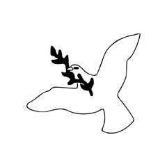 peace dove with olive branch line doodle