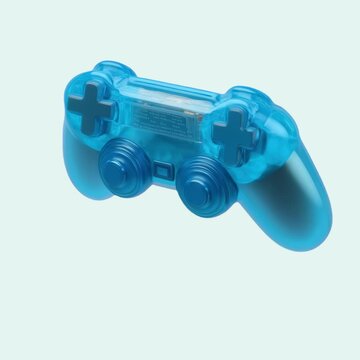 Futuristic transparent gaming controller animation isolated asset, transparent 4K video, alpha channel, ProRes 4444