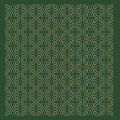 seamless flower star gold green gold. Vector line art of floral element, rose flower vesison 1.