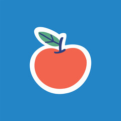 apple fruit sticker illustration
