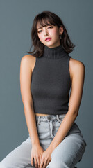 美女, 女性, 美しい, 顔, モデル, 日本, 韓国, 中国, アジア, カフェ, ファッション