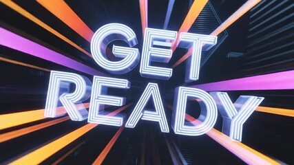 Dynamic get ready graphic design in neon colors for motivational advertising campaigns - Powered by Adobe