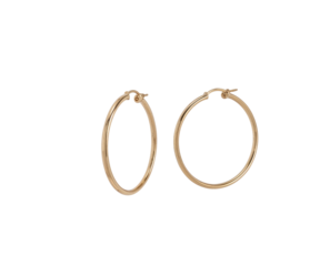 Elegant and Delicate Gold Hoop Earrings Displayed with Warm Lighting to Showcase its Sophistication and Design