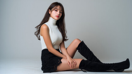 美女, 女性, 美しい, 顔, モデル, 日本, 韓国, 中国, アジア, カフェ, ファッション