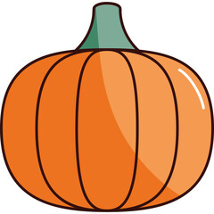 Flat Pumpkin Vegetable Vector Icon
