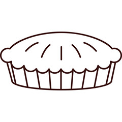 Flat Autumn Pie and Cake Set
