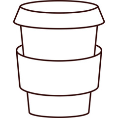 Flat Design Plastic Coffee Cup Vector Illustration