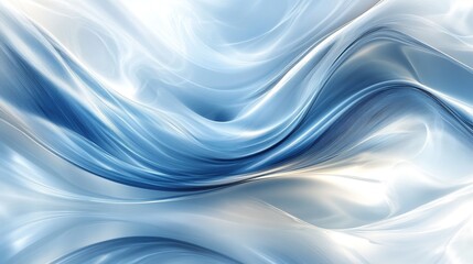 Abstract flowing liquid design in light blue and white