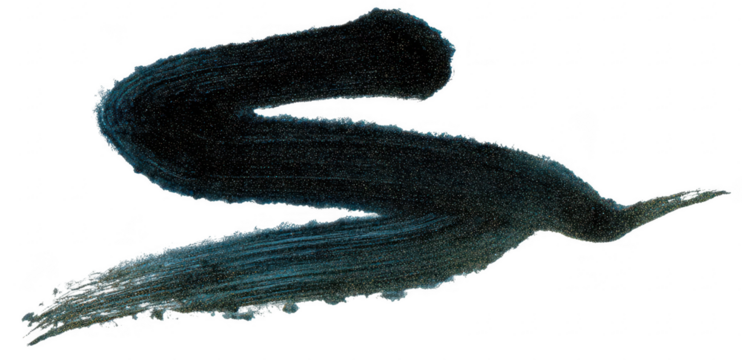 Dark teal paintbrush stroke