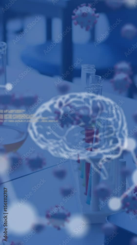 Poster animation of data processing over lab