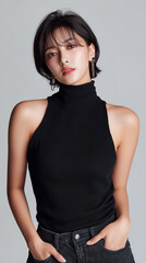 Naklejka premium 美女, 女性, 美しい, 顔, モデル, 日本, 韓国, 中国, アジア