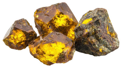 Amber hued crystalline stones