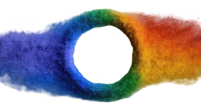 Abstract watercolor splash with a dark circle