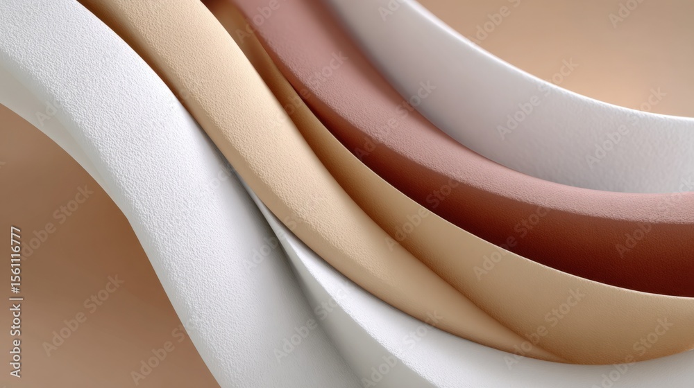 Poster Assorted Colorboard Textured Surface Layers in Warm Neutrals with Soft Curves and Matte Finish for Design and Art Projects