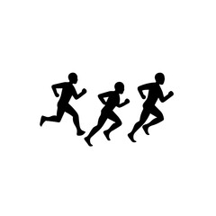 Marathon runner and triathlon runner icon on transparent background representing endurance sports competition and athletic achievement
