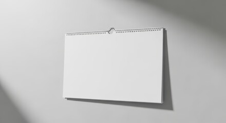 Minimalistic Blank Calendar Page Hanging on Wall Providing Space for Scheduling and Planning