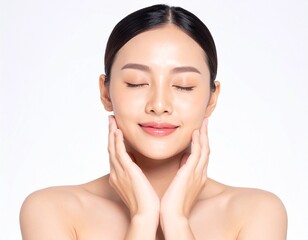 美容系の美しい女性モデル　艶肌