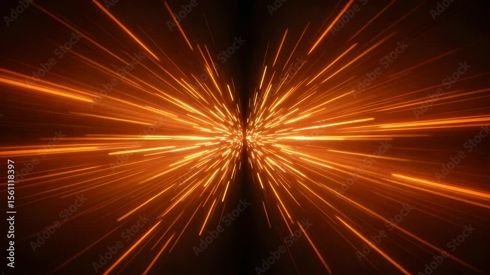 Canvas Prints golden beams emanating from center displaying abstract light trails on black background