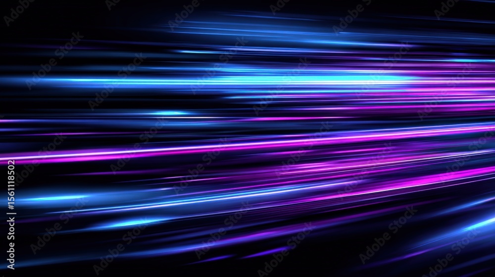 Poster vibrant light speed motion blur illustration with neon colors and dynamic streaks for high-speed ene