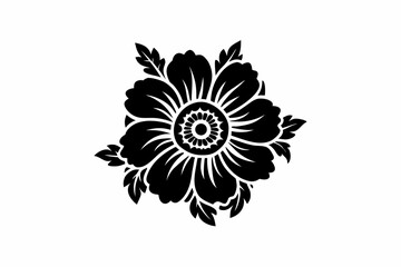 Anemone flower vector silhouette illustration isolated on white background