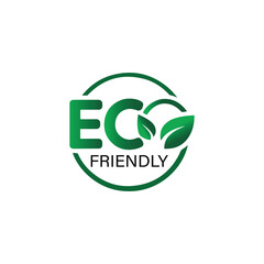 Eco-Friendly Logo Design with Green Leaves and Circular Emblem for Sustainable Branding.