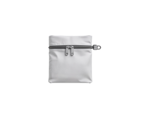 High Contrast Image of a Modern Insulated Pouch with a Zipper Closure and Reflective Material Aesthetic Appeal