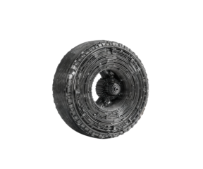 Futuristic shock-absorbing structure showcasing intricate mechanical details and hi-tech construction methods for engineering applications