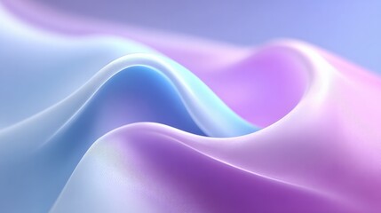 Obraz premium Abstract smooth flowing fabric waves in pastel purple and blue hues with soft gradients and gentle curves for modern design