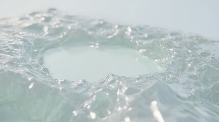 Abstract, smooth, crystalline, circular, liquid