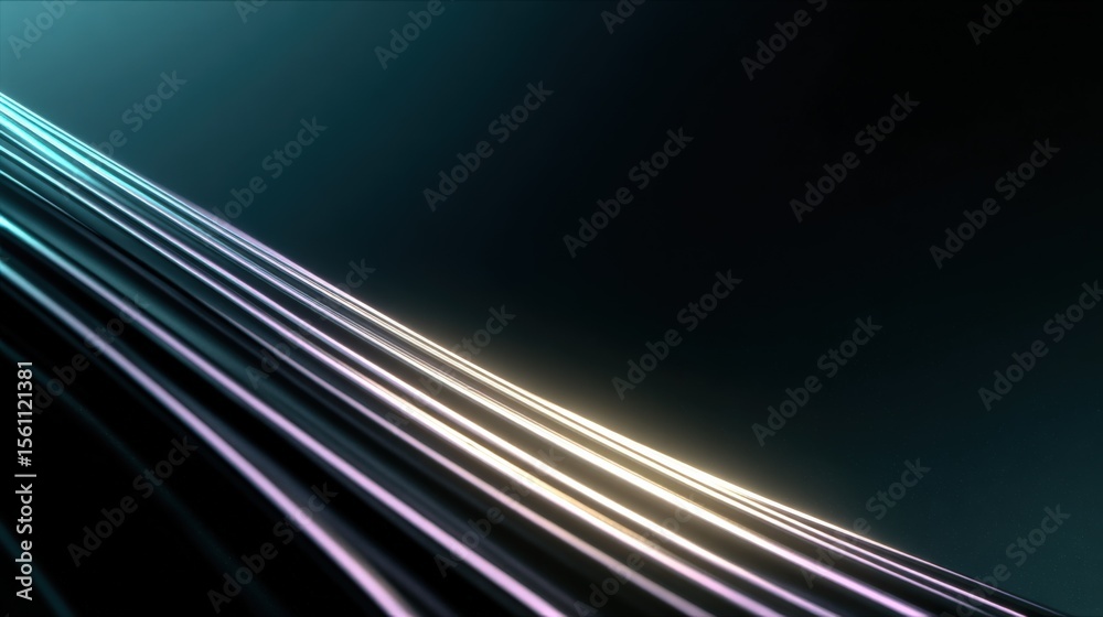 Aufkleber Abstract long exposure light trails in motion on dark background creating vibrant dynamic streaks of neon colors