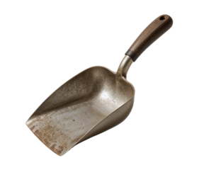 Highly Detailed Soil Scoop with Ergonomic Handle, A Lucid Realism Depiction of Agricultural Tooling and Utilitarian Design