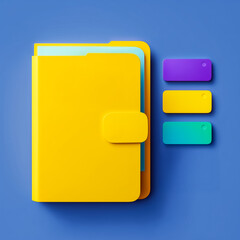 Minimalist documentation folder with color-coded tabs