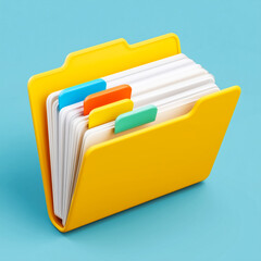 Minimalist documentation folder with color-coded tabs