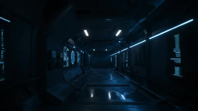 Sci-Fi Tunnel with Neon Lights