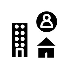 hybrid work glyph icon