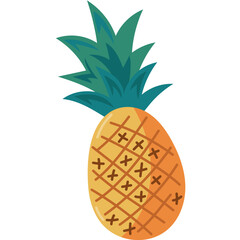 Flat Style Pineapple Vector Illustration
