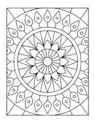 Mandala Coloring Pages For Adults, Black & White, Line Art, Illustration, Vector Art, Coloring Pages, Coloring Book