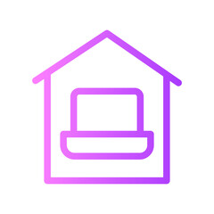 work from home gradient icon