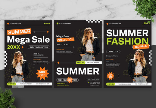 Orange And Green Summer Fashion Flyer