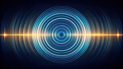 Abstract concentric circles glowing with vibrant energy and a central light source