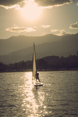 sailboat at sunset