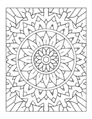 Mandala Coloring Pages For Adults, Black & White, Line Art, Illustration, Vector Art, Coloring Pages, Coloring Book