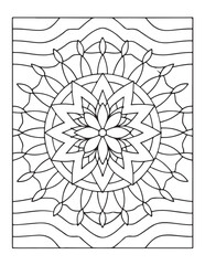 Obraz premium Mandala Coloring Pages For Adults, Black & White, Line Art, Illustration, Vector Art, Coloring Pages, Coloring Book