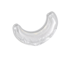 Sleek Crescent-Shaped Eye Mask Gel Pack, Transparent Treatment for Relaxation and Rejuvenation in Lucid Realism Style